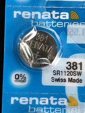 Qty x 1, Renata 381 Swiss Made Watch Batteries