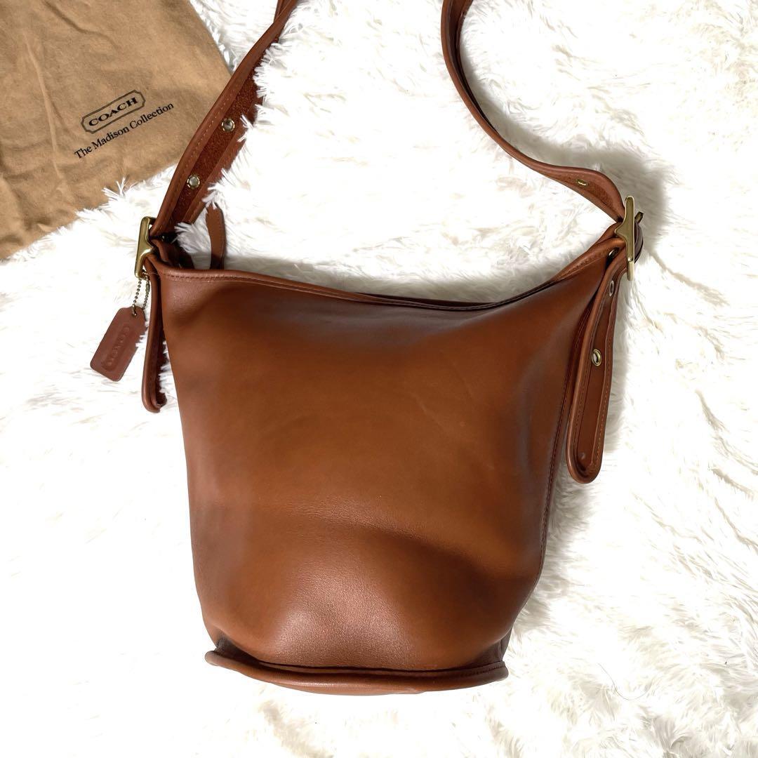 Rare Made In USA Old Coach Shoulder Bag Leather Brown Vintage AB 