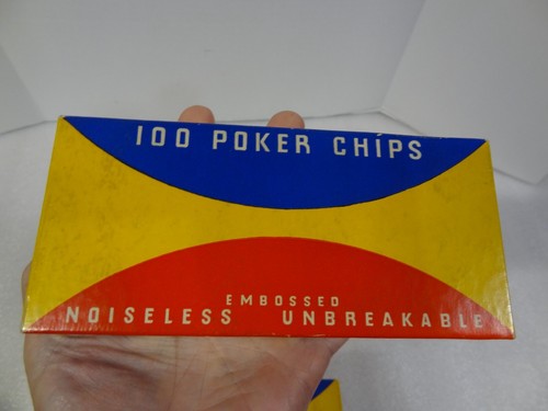 Vintage 300 Red White Blue Van Dyke Embossed Paper Fleur De Lis Poker Chips 1.5" - Picture 10 of 13