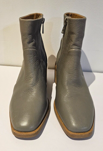 HUSH PUPPIES Women's Comfort Leather Boots Light Grey Size US 6 EU 37 RRP $179 - Picture 2 of 9