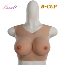 Realistic Silicone Breast Forms Breastplate Crossdresser Fake Boobs Tits D Cup
