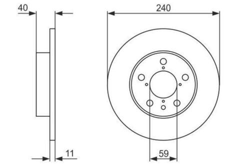 2x BOSCH Bremsscheibe 240.5mm für ALFA ROMEO SPIDER (916S) GTV (916C) 0 986 478 - Afbeelding 1 van 4