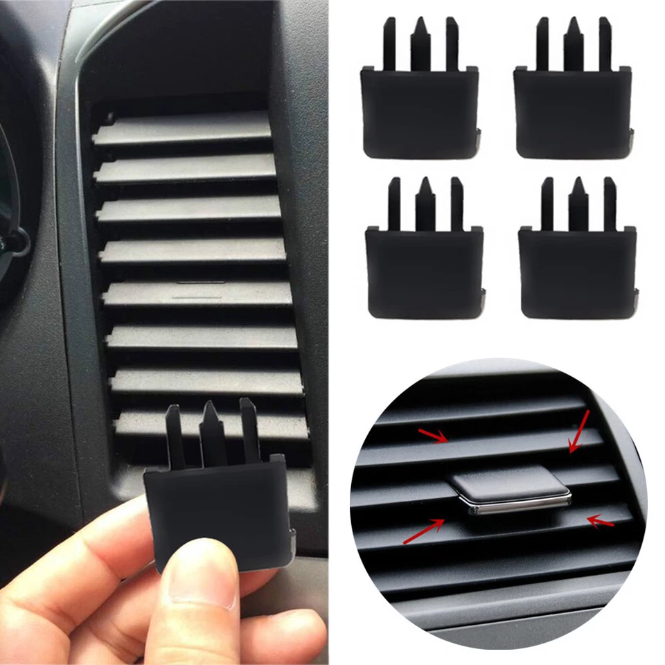 4x Accesorios Coche Aire Acondicionado Ventilación Louvre Hoja Ajuste Rebanada Clip Negro Foto 4 de 4