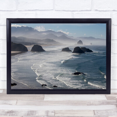 Morgenansicht vom Ecola Point Meereslandschaft Küste Strand Küste Berge Kunstdruck