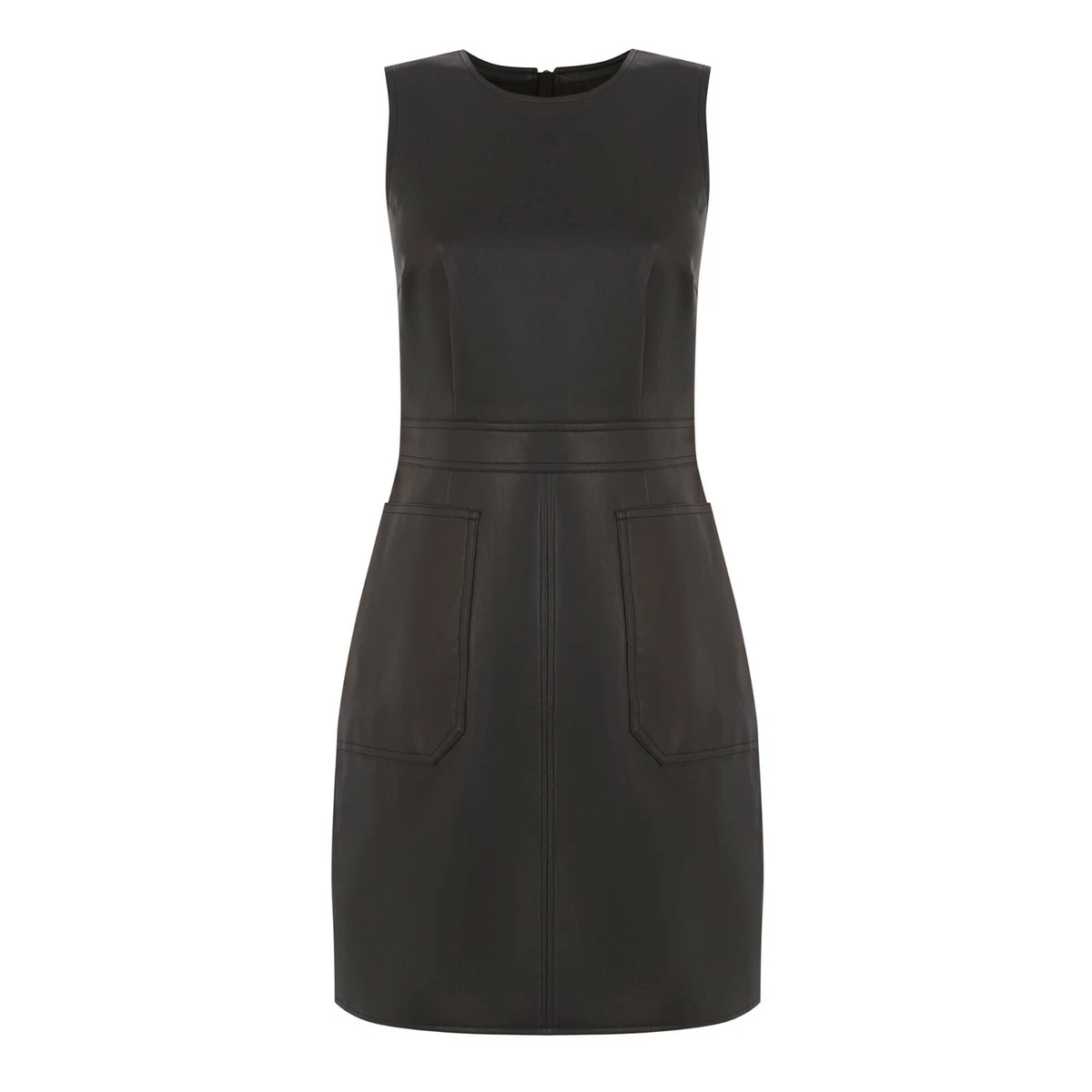 Warehouse faux leather pinafore best sale dress