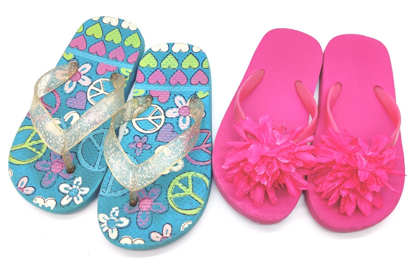 Lotto di 2 scarpe sandali con infradito per bambina taglia 6 7 e 9 10 bambini bambina