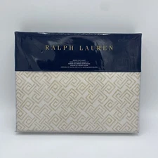 Ralph Lauren Weston Park Hutchings Queen Flat Sheet Cream NWT