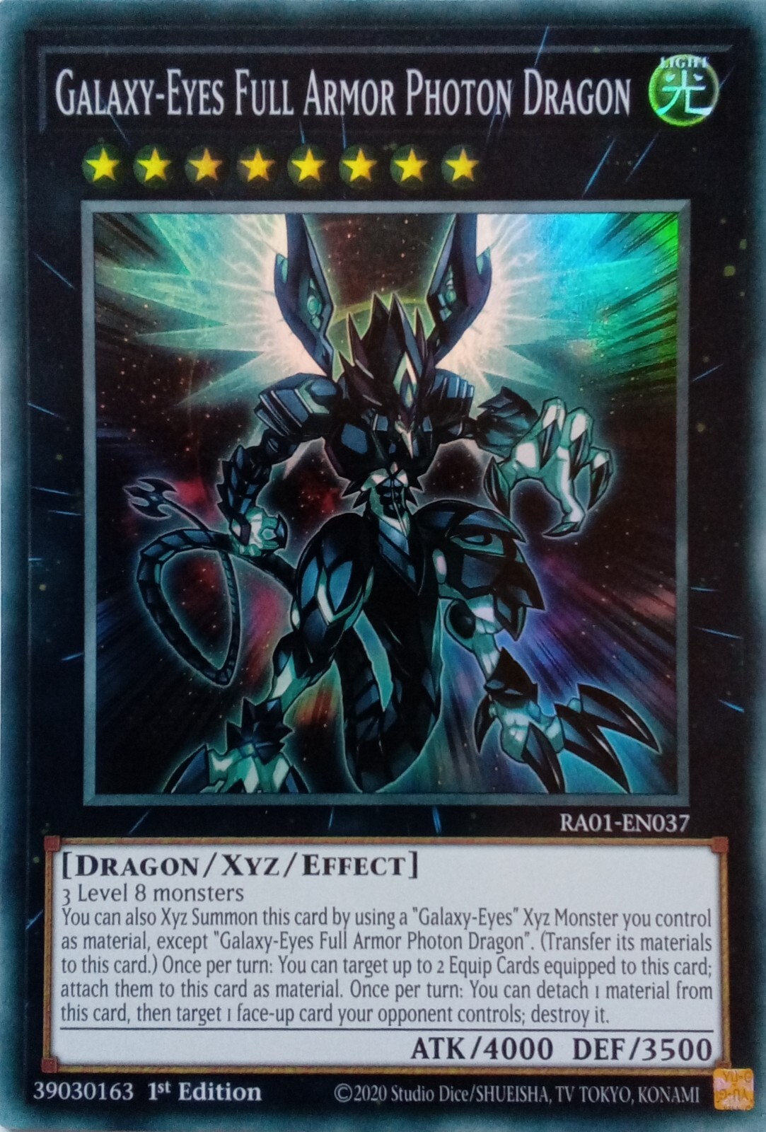 Galaxy-Eyes Full Armor Photon Dragon Super Rare 1st Ed YuGiOh Card RA01-EN037