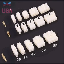 6.3mm Male Female 2 3 4 6 8 Pin Plug Cable Terminal Electrical Wire Connector