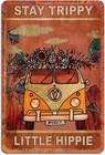 Fmcmly Stay Trippy Little Hippie Vintage Metal Tin Signs Boho Art Posters Home K
