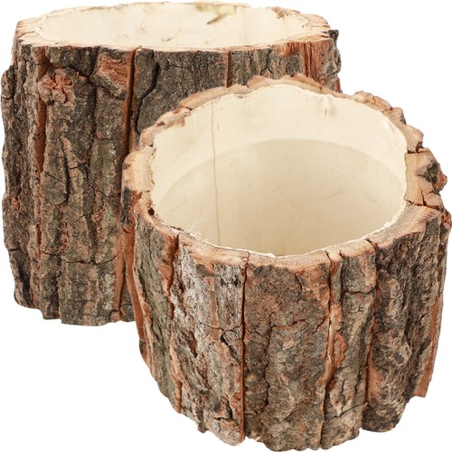 2Pcs Tree Stump Planters Birch Log Cubes Fountain Display Wicker Women - Picture 11 of 12
