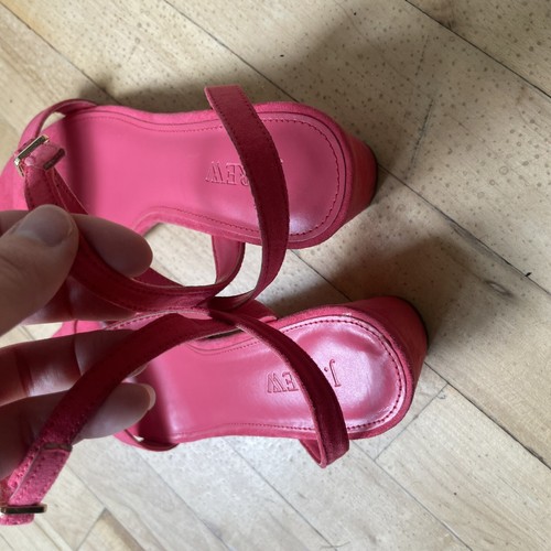 J. Crew pink heels women’s size 7 wrap suede Sleek Minimalist Design - Picture 5 of 6