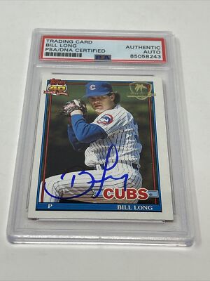 1991 Topps Desert Shield Baseball #668 Signed Bill Long PSA DNA Autographed