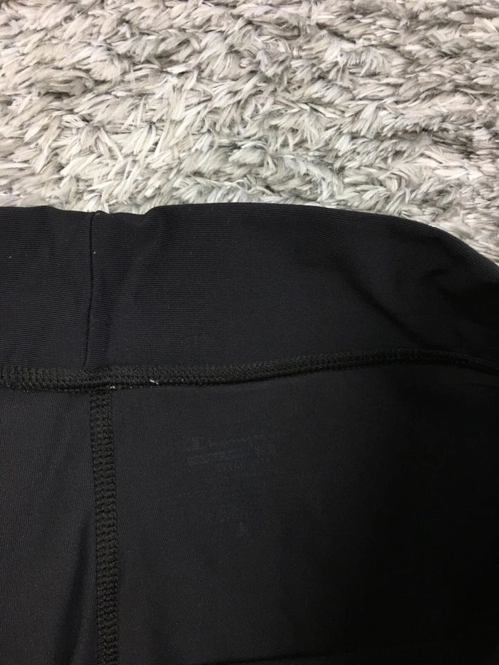 Leggings Champion Capri para mujer talla pequeña negros elásticos recortados spandex Foto 4 de 4