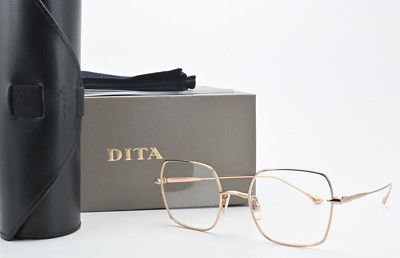 DITA Glasses Frame Cerebal Dtx523-50-02 Rgd Square Gloss Gold Light Titan Luxury