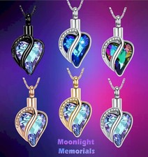 New Heart Elegant Cremation Urn Keepsake Ashes Memorial Necklace