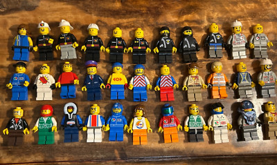 33x Vintage Lego Minifiguren Zug Stadt Polizei Feuerwehr Konvolut