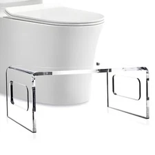 Squat Potty Toilet Foot Stool Clear Acrylic Waterfall Design 7-Inch Toilet Stool