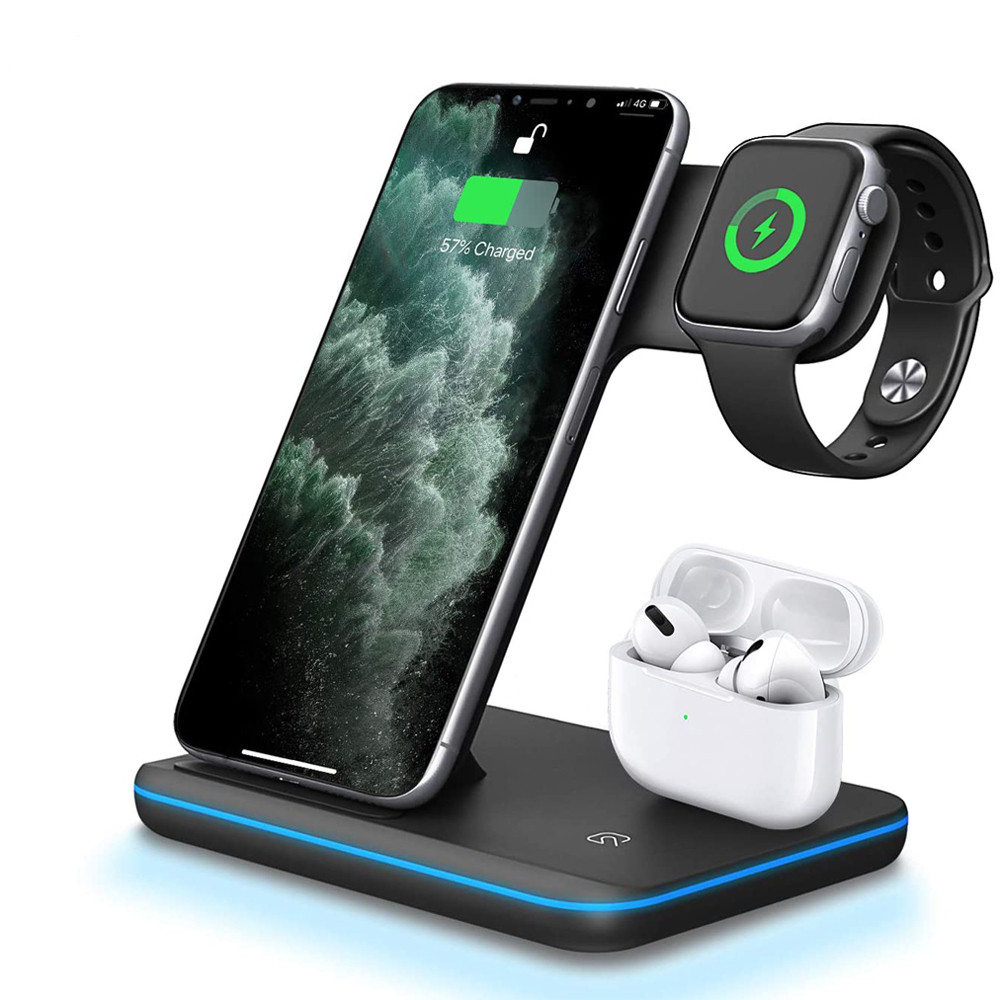 Wireless Charger 3 in 1 Stand for Mobile Phone Watch Earphone-image