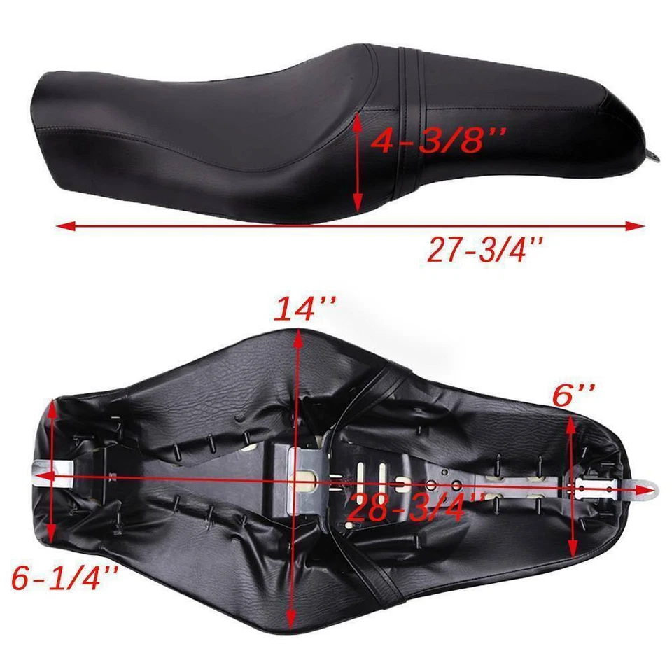 Two-Up Seat Passenger Driver Saddle For Harley Davidson Sportster XL883 1200  Foto 4 de 4