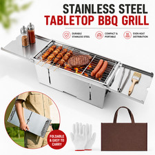 Folding BBQ Grill Charcoal Barbecue Grill Steel Stainless Outdoor Camping&Garden