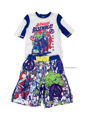 Boys Disney Marvel Avengers Hulk Black Panther Swim Trunks and Shirt Size 9/10