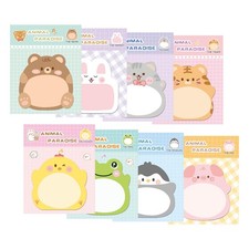 Cute Animal Sticky Notes 8 Packs, 160 Sheets Kawaii Fun 8pack, Bright
