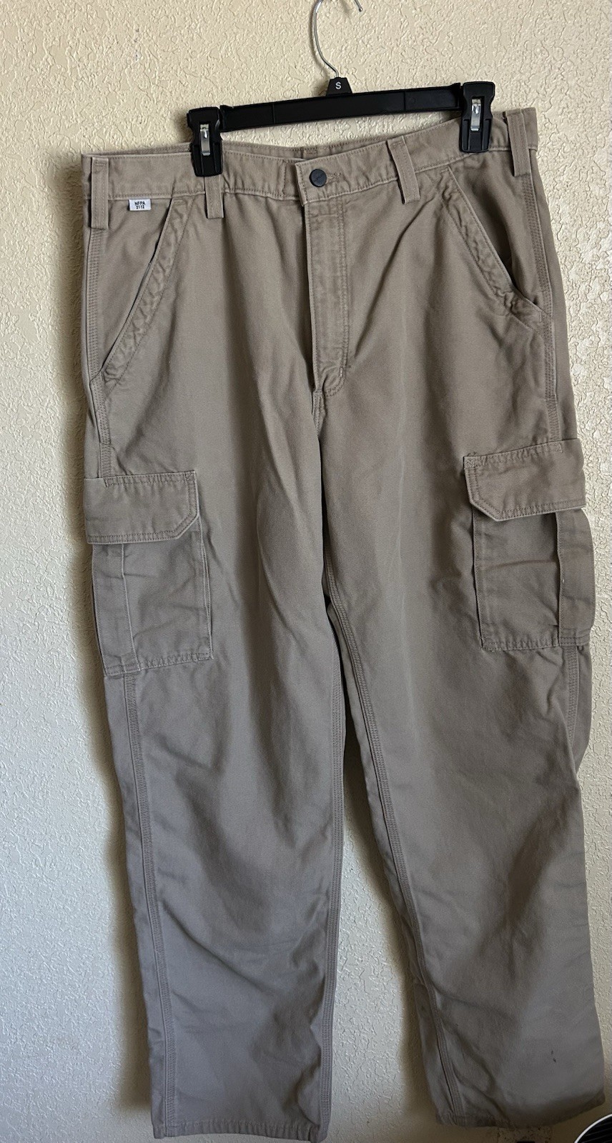 Carhartt Mens 36x36 FR Flame Resistant Cargo Work Pants Tan FRB240-GKH