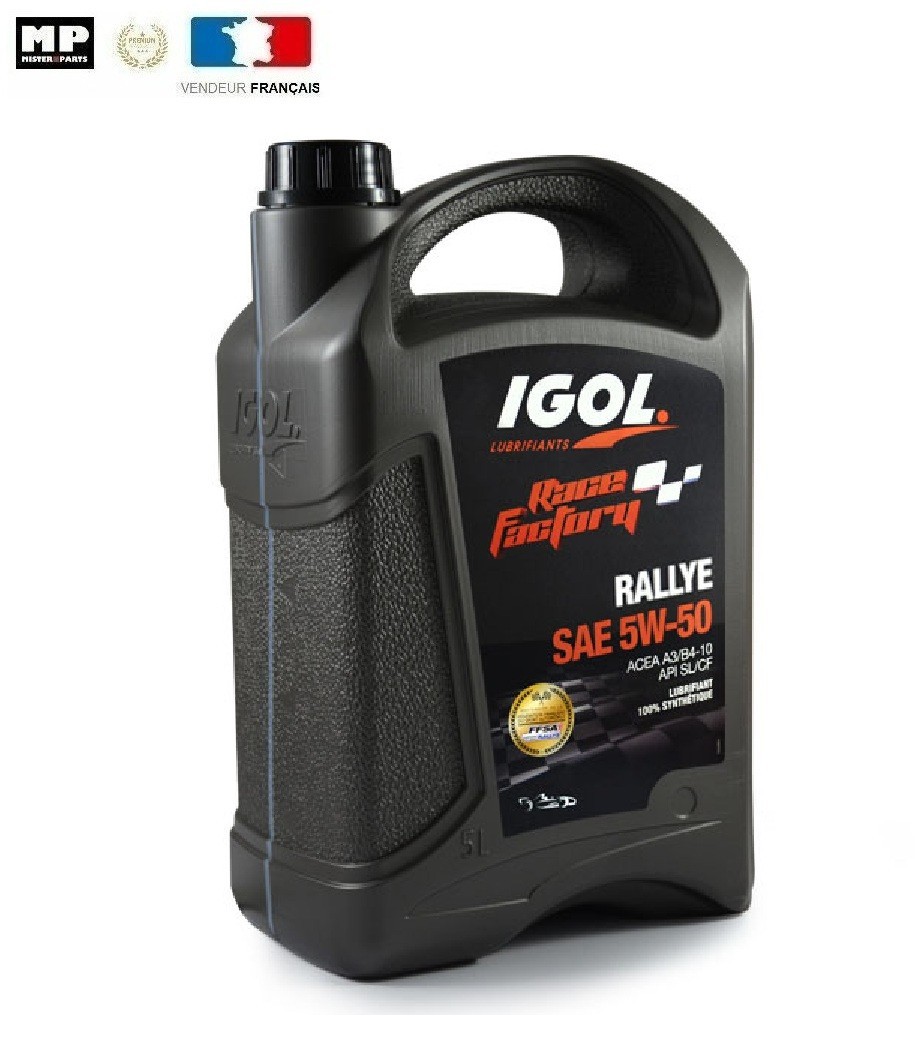 Huile moteur 5W50 synthétique IGOL Race Factory évite la surchauffe en conduite sportive 5L