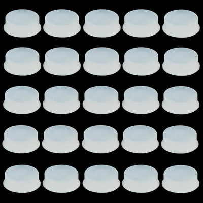 25 Silicone Flute Plugs, 7mm Key Covers, Transparent, C Major Parts