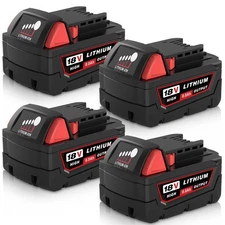 TUKOPK 4-Pack 8000mAh Lithium Ion Battery Replacement for Milwaukee 18V Batte...