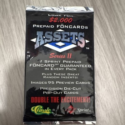 Classic Assets Series II Prepaid FONCARD Non-Sport Trading 8 Card Pack lot,