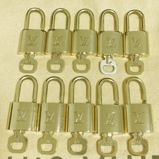 LOUIS VUITTON LV 10 SET PADLOCK KEY CHARM CADENA GOLD-PLATED FRANCE 37PDA290