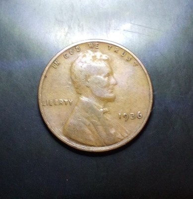  1936 Wheat Penny-Double I In Liberty/ Struck Through Retained Wire Rev. 