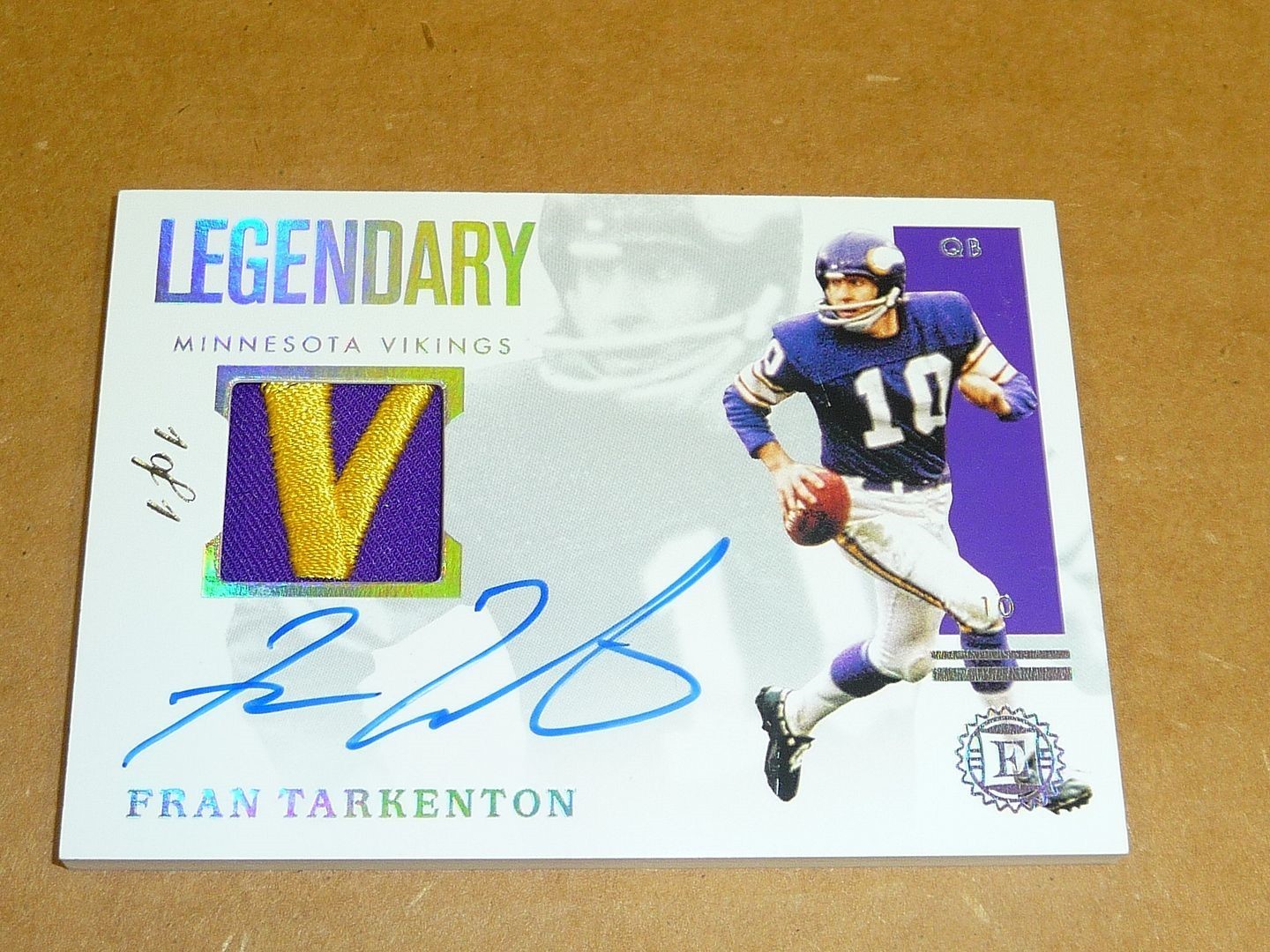 2020 Panini Encased FRAN TARKENTON AUTOGRAPH/AUTO JERSEY PATCH 1/1 VIKINGS A9780