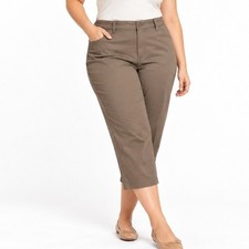 Lane Bryant Womens Plus Size 18 Taupe Khaki Capri Pants Cropped Trouser R2 0032