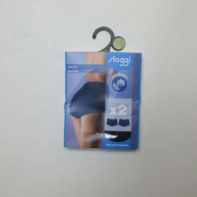 Sloggi Damen Basic Maxi Slips Slips Größe 12 Blau 2er Pack Baumwolle