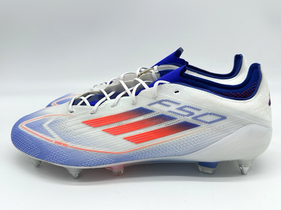 Adidas F50 Elite SG Men's Size 7 White Blue Solar Red Soccer Adidas F50 Elite SG Men's Size 7 White Blue Solar Red Soccer