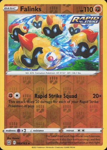 Falinks 083/163 RARE REVERSE HOLO Battle Styles Pokemon Lightly Played