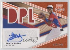 2020 Elite Extra Edition DPL Material Signatures Orange Lenny Carela Auto 01xd