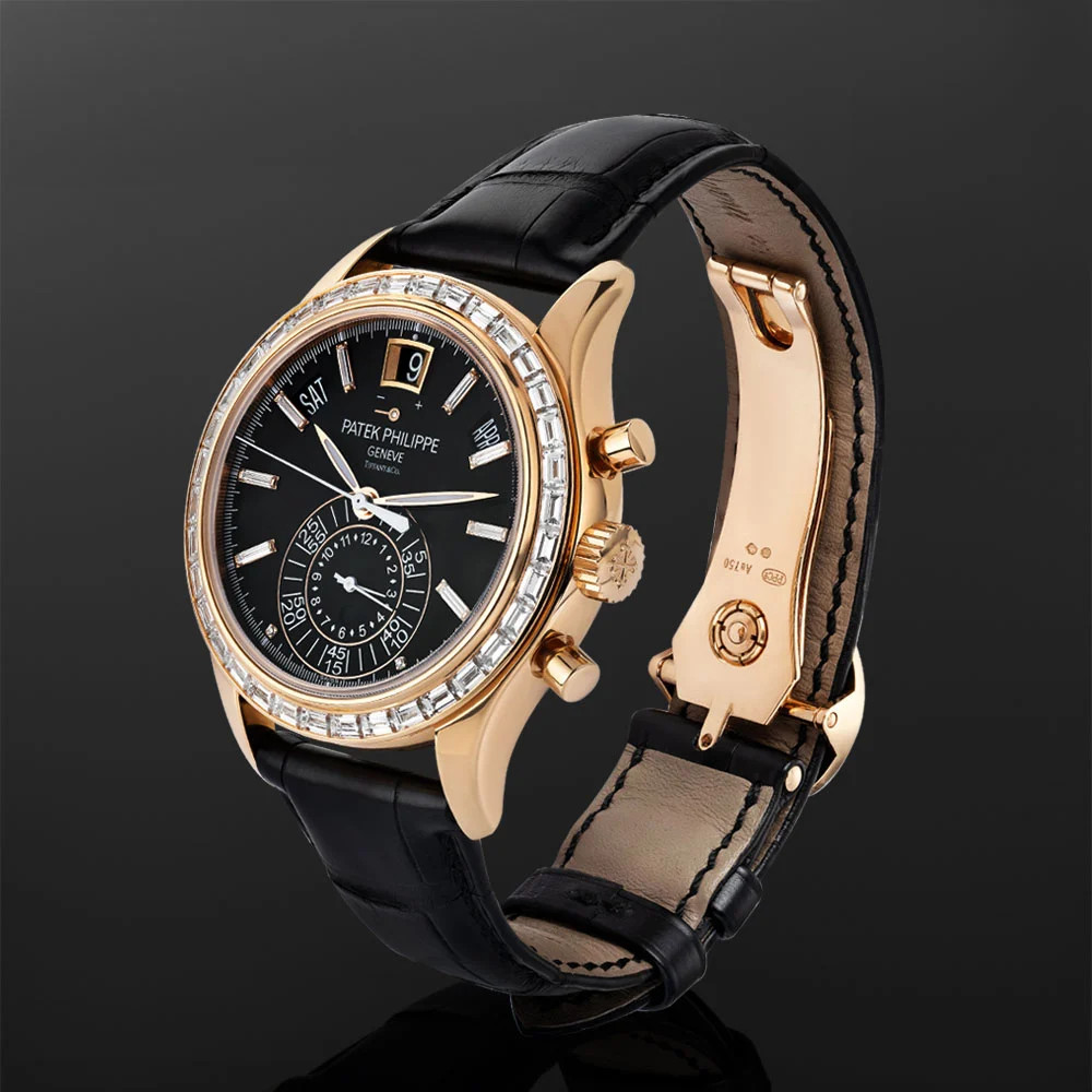 Patek Philippe Complications Watch 40MM Black Diamond Index Markers Dial Rose... image 10