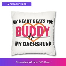 Custom Pet Paw Print Throw Pillow Personalized Name Decorative Cushion