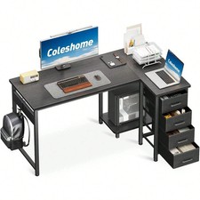 Coleshome Computer Desk with Drawers  Corner Desk for Home Office