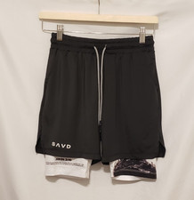 SAVD John 3:16 The Cross Youth Performance Shorts 2XS 10-12Y Black White