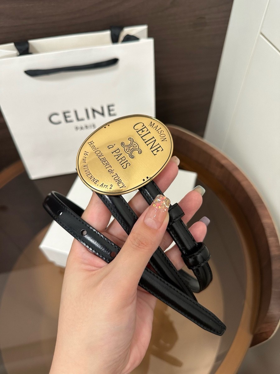 Women's Celine Black Leather Belt (W: 13mm/0.51in; L: 90/36) View 2