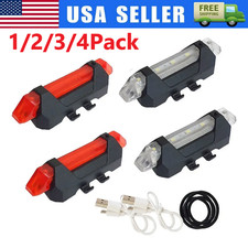 Bike Tail Light Bicycle Rechargeable USB 5 LED Safety Rear Lamp Flashing Wraning