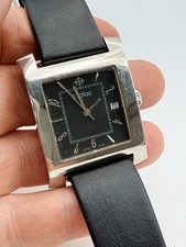 ZODIAC MEN'S SQUARE TANK DRESS WATCH BLACK ORIGINAL DIAL ZO3003 SERVICED