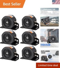 Heavy-Duty 6 Pcs Backup Alarm for Trucks  Vans - 12V-48V Universal Fit
