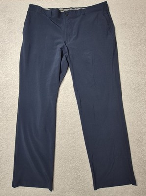 Ben Hogan Dress Pants Mens 40x32 Blue Flat Front Performance Golf Trousers
