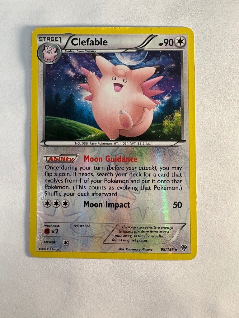 Pokemon Plasma Storm Stage 1 Clefable 98/135 Rare Reverse HOLO Colorless Energy